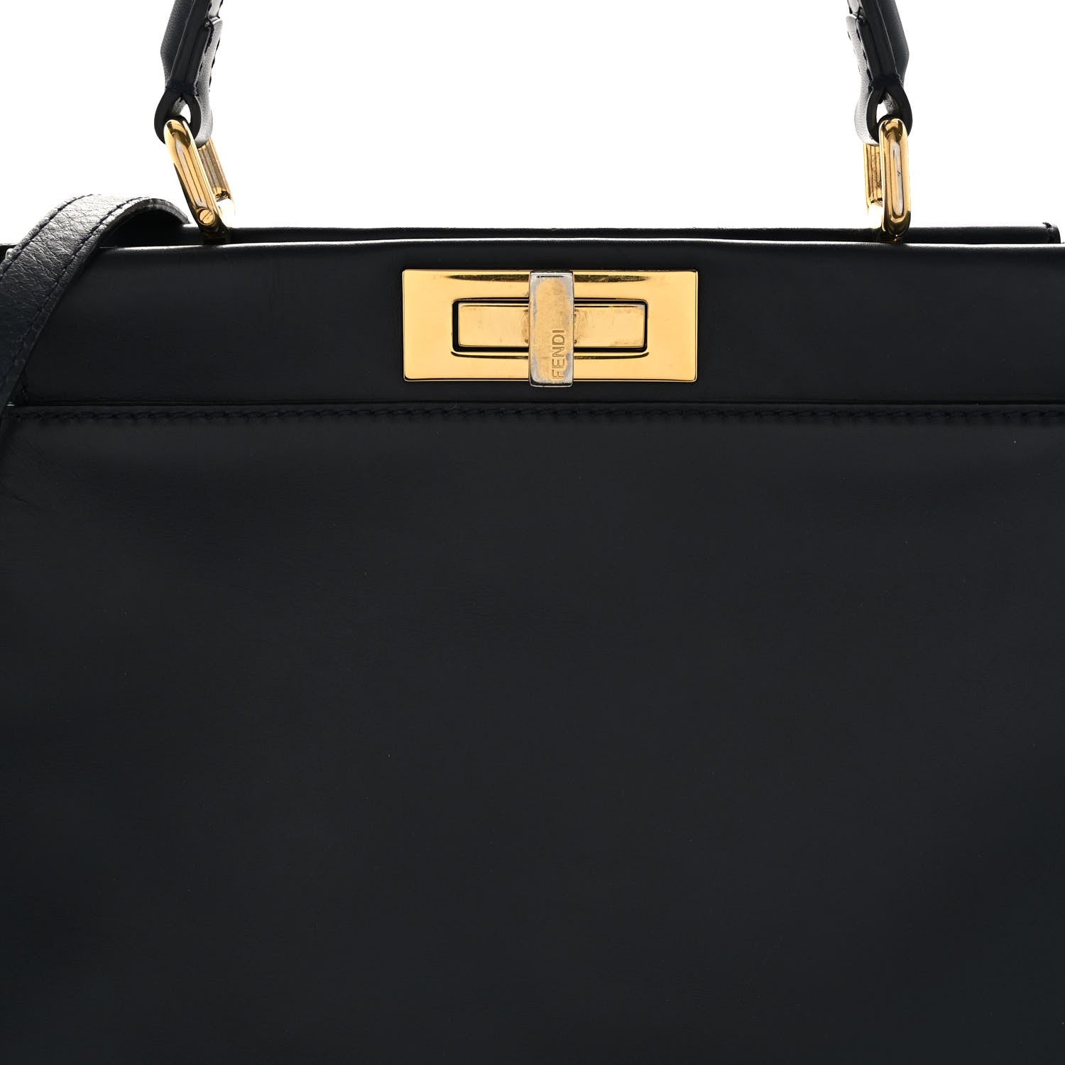 Fendi Vitello Morgan Shiny Nappa Medium Peekaboo Iconic Satchel Lavagna Lago 8 of 10