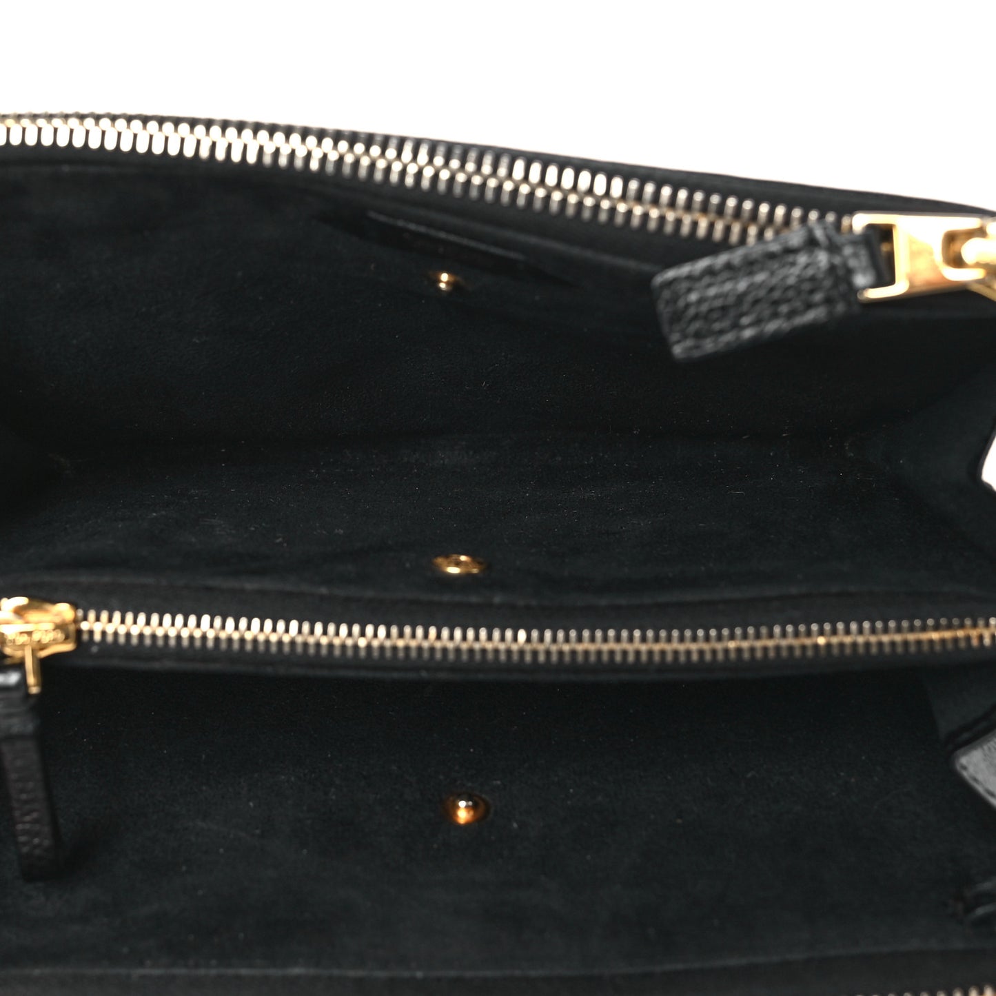 Pebbled Calfskin Triple Zip Crossbody Bag Black