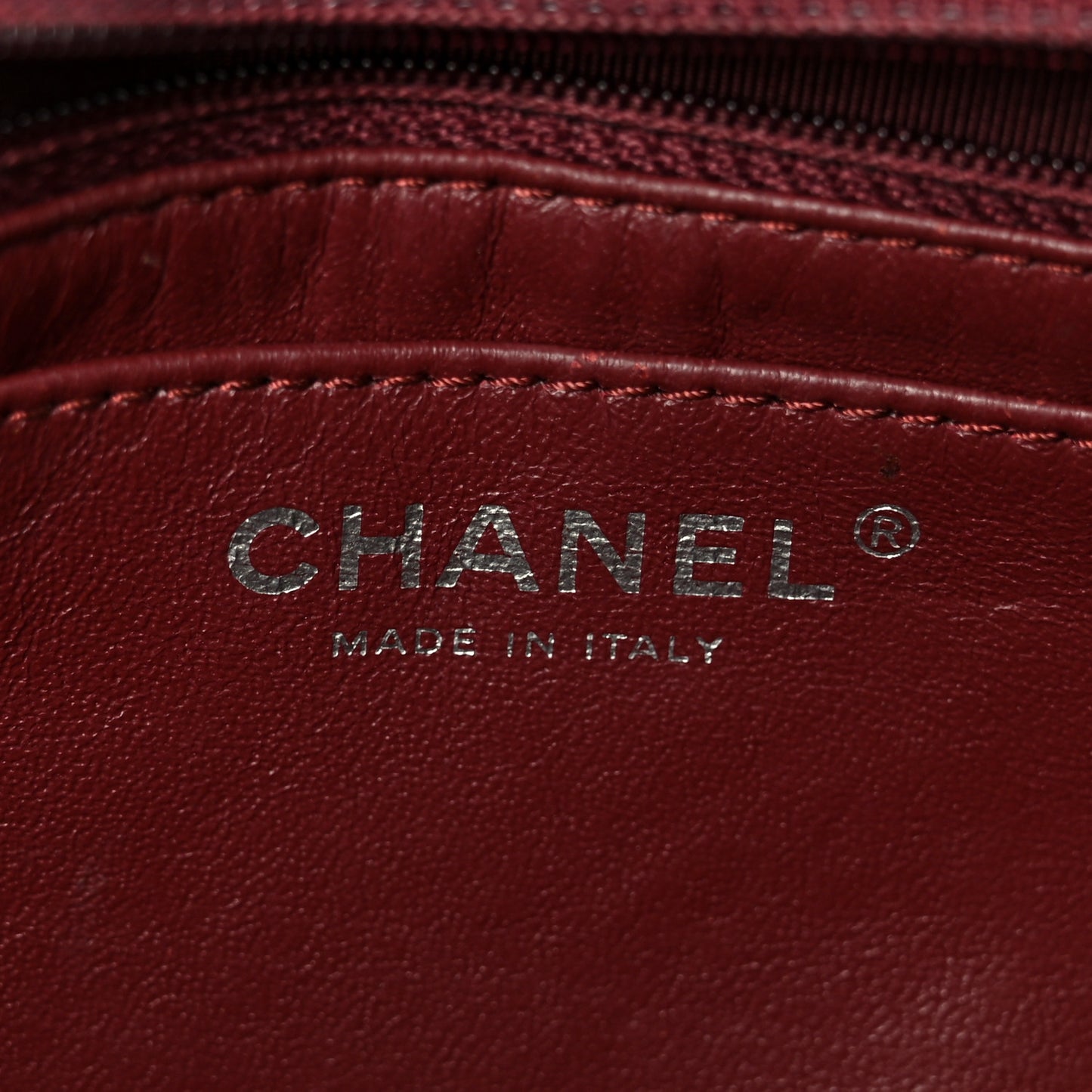 Crinkled Patent Quilted Jumbo Single Flap Burgundy