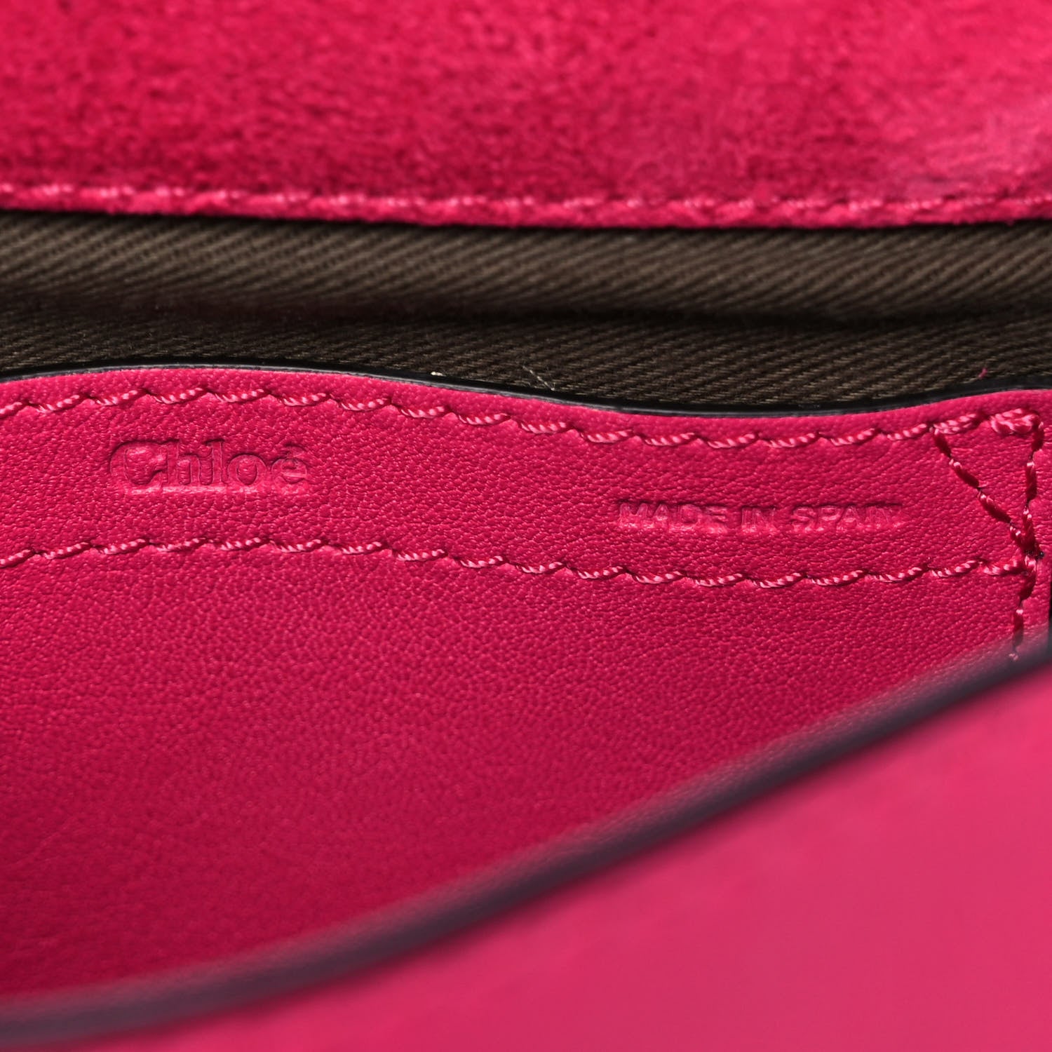 Chloe Suede Calfskin Braided Mini Marcie Round Crossbody Bag Fuchsia Rose 5 of 9