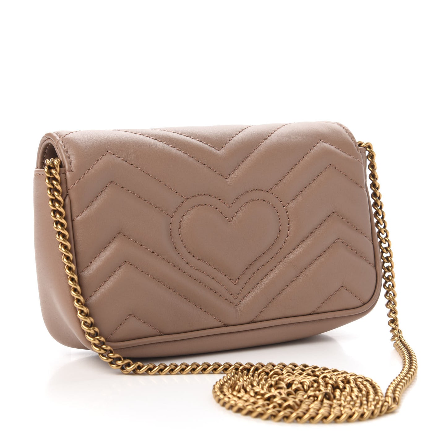 Calfskin Matelasse Super Mini GG Marmont Shoulder Bag Porcelain Rose