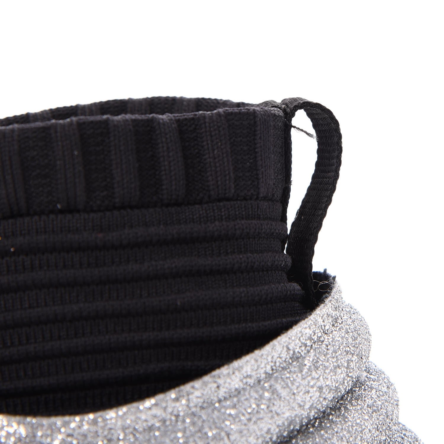 Chanel Glitter Stretch Fabric CC Sneakers 36 Black Silver 9 of 11