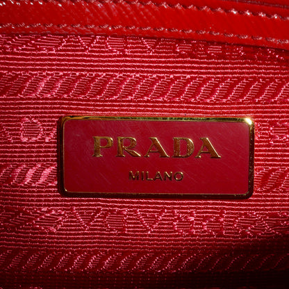 Prada Saffiano Vernice Mini Promenade Tote Rosso 7 of 9