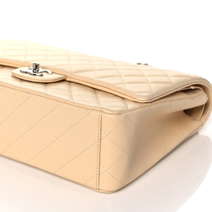 Chanel Caviar Quilted Maxi Double Flap Light Beige 10 of 11