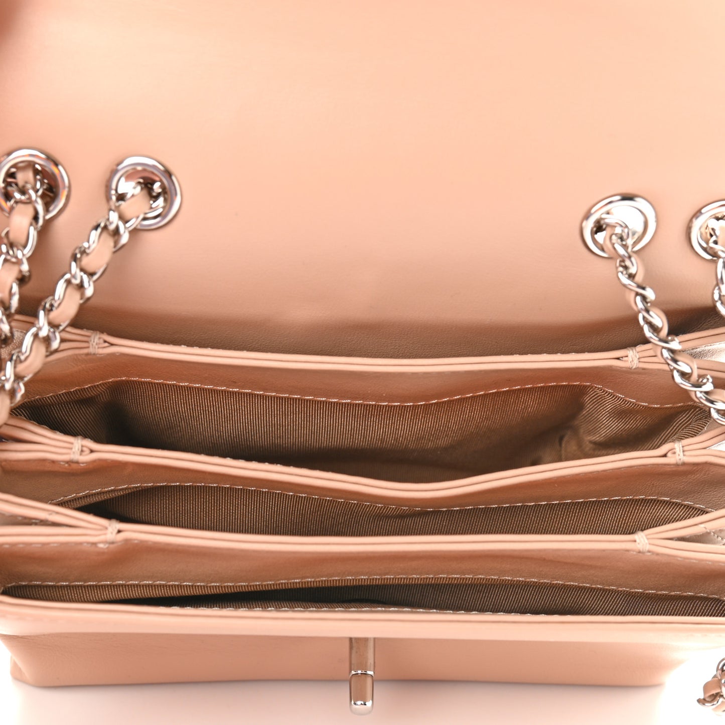 Calfskin Mini Tramezzo Flap Beige