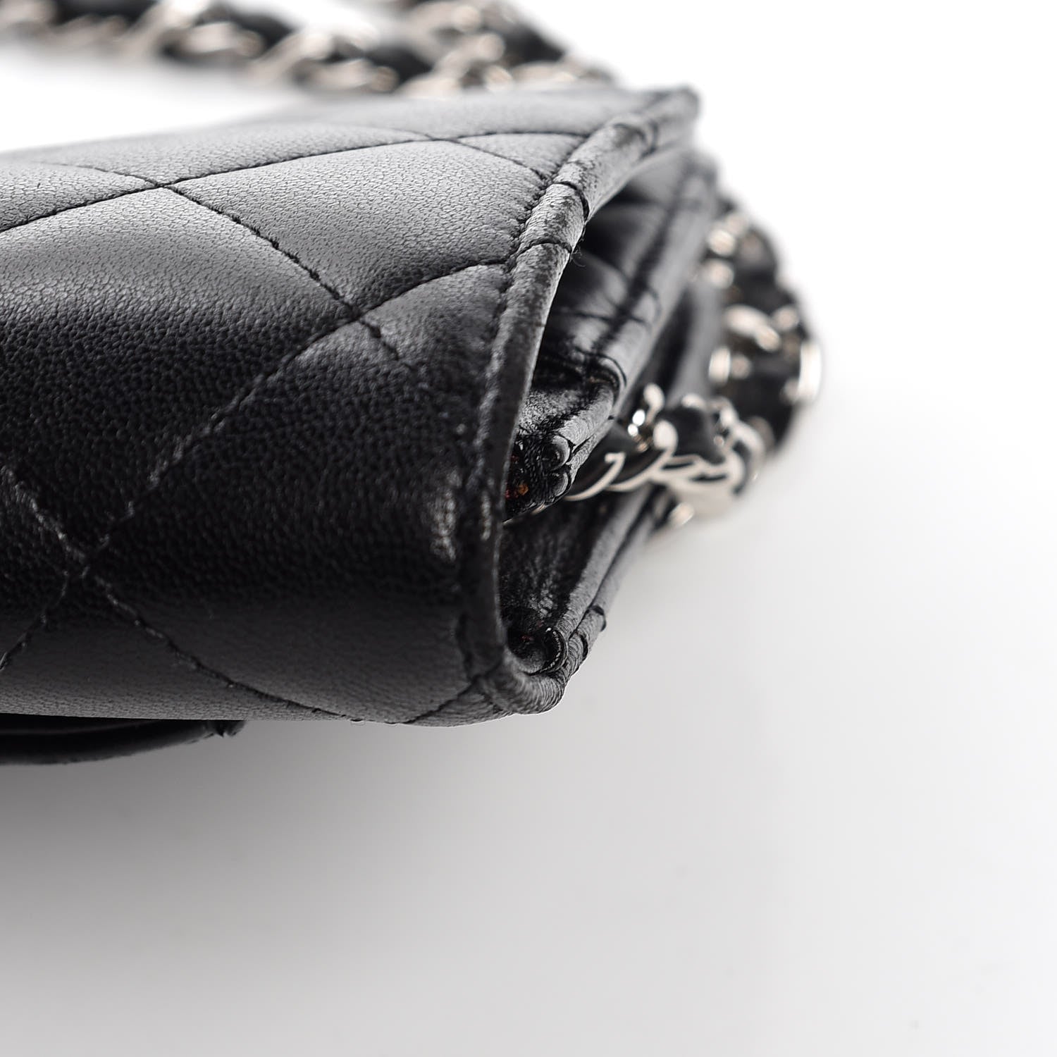 Chanel Lambskin Quilted Wallet On Chain WOC Black 14 of 15