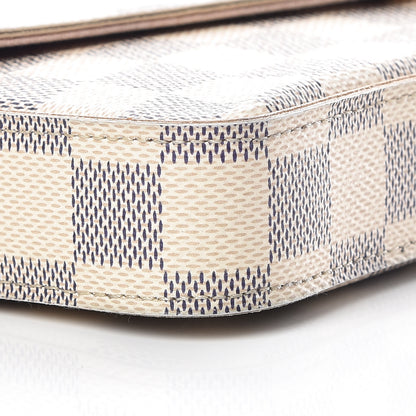 Louis Vuitton Damier Azur Pochette Felicie Chain Wallet Rose Ballerine 18 of 21