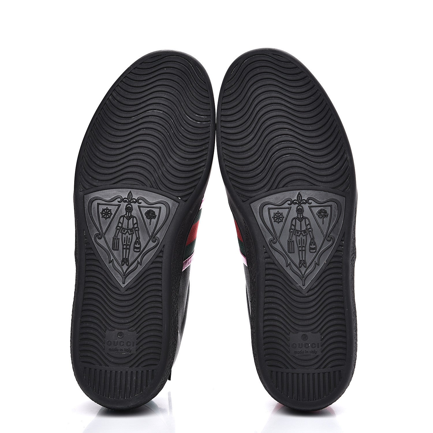 Gucci Calfskin Ayers Web Flames Embroidered Mens Ace Sneakers 7 Black 5 of 9