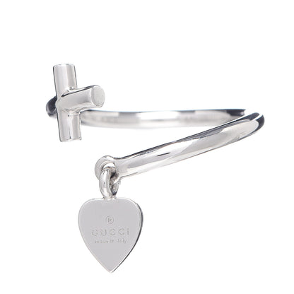 Gucci 18K White Gold Cross and Heart Ring 51 5.75 1 of 6