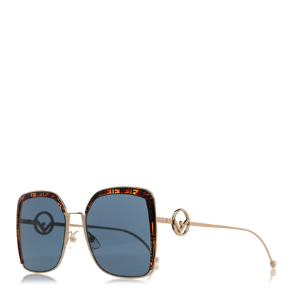 Fendi Metal Acetate F is Fendi FF Square Sunglasses FF 0294/S Blue Havana 1 of 7