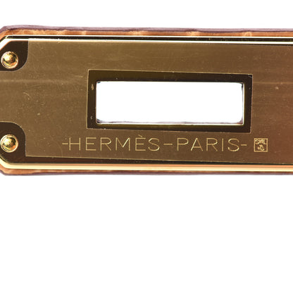 Hermes Togo Shiny Niloticus Crocodile Birkin Touch 30 Caramel Tabac Camel 29 of 34
