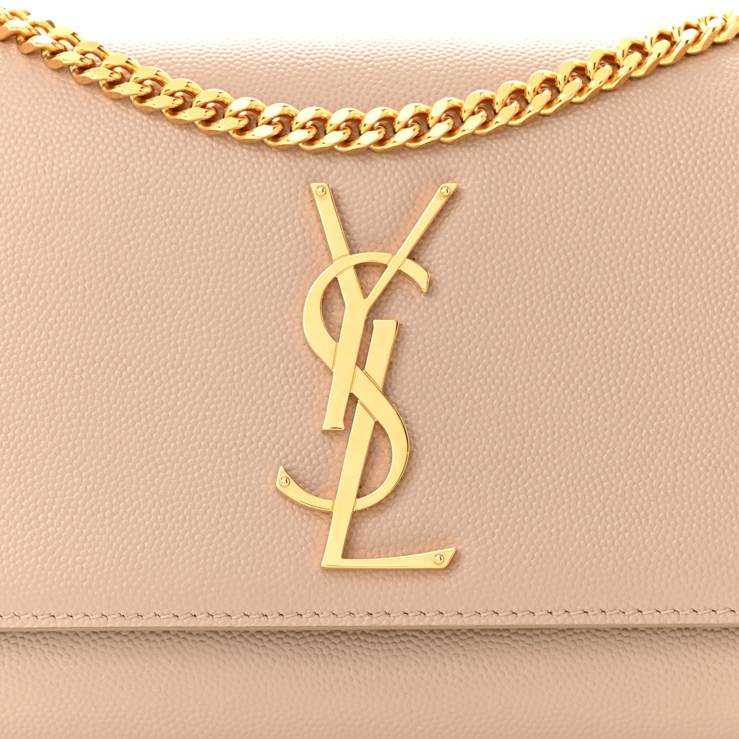 Saint Laurent Grain De Poudre Small Monogram Kate Satchel Dark Beige 8 of 11