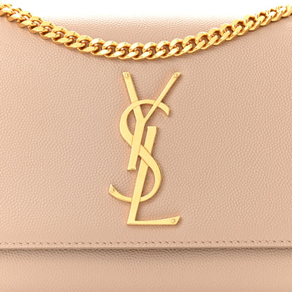 Saint Laurent Grain De Poudre Small Monogram Kate Satchel Dark Beige 8 of 11