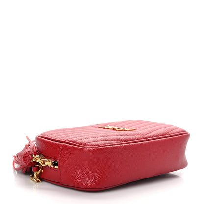 Saint Laurent Grain De Poudre Matelasse Monogram Mini Lou Camera Bag Eros Red 3 of 7