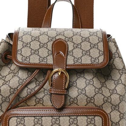 Gucci GG Supreme Monogram Azalea Calfskin Retro Interlocking G Buckle Backpack Beige Ebony Brown Sugar 8 of 11