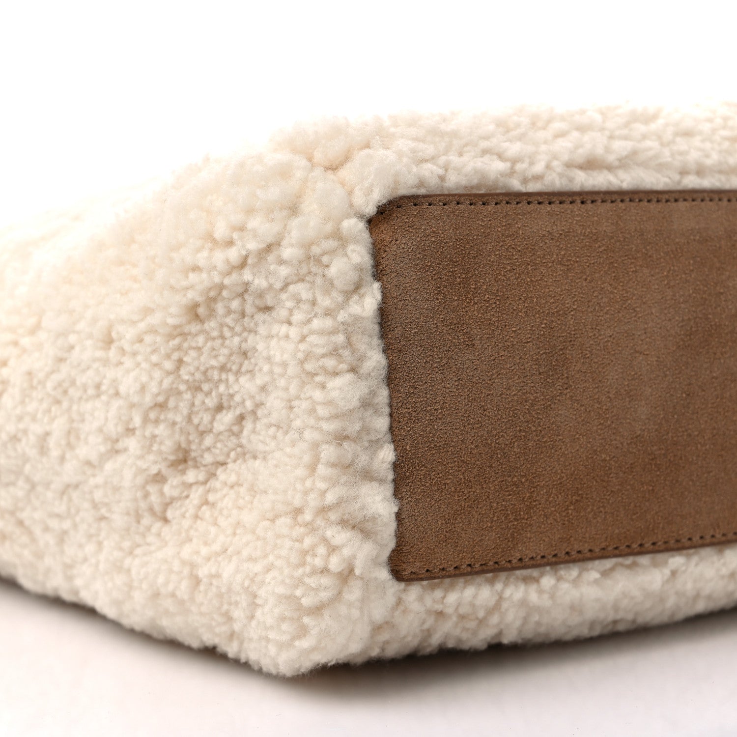 Telfar X UGG Suede Shearling Medium Shopping Bag Natural 7 of 9