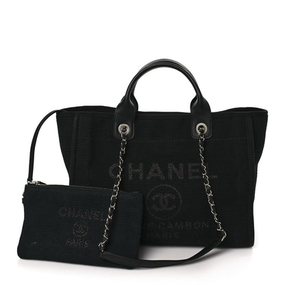 Chanel Mixed Fibers Small Deauville Tote Black 1 of 10