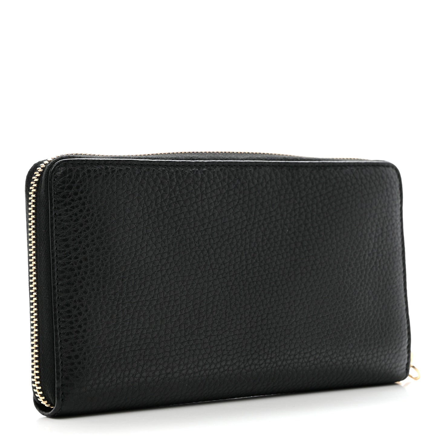 Pebbled Calfskin Soho Zip Around Wallet Black