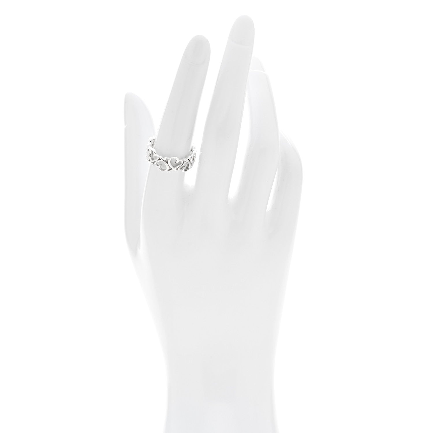Tiffany Sterling Silver Paloma Picasso Loving Heart Band Ring 54 6.75 2 of 5