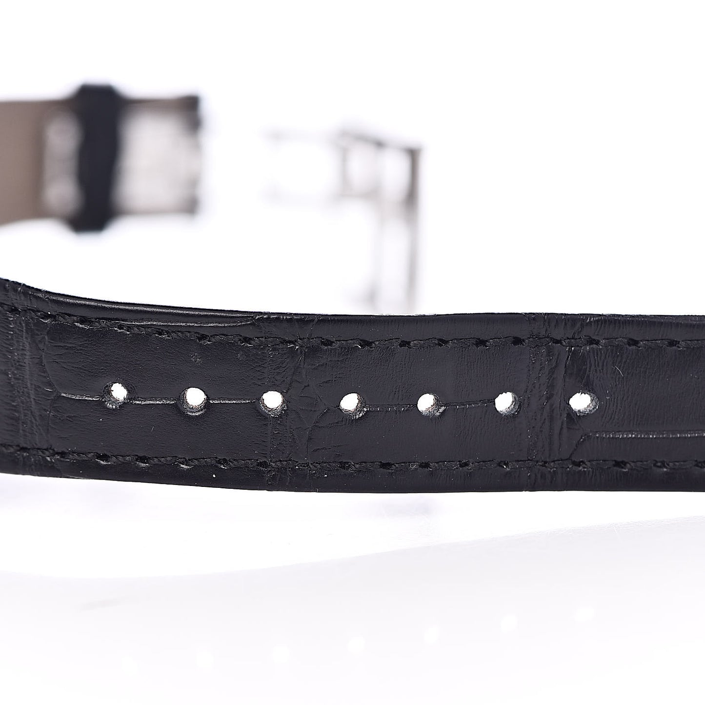 Stainless Steel Alligator 25mm East West Quartz Watch Black