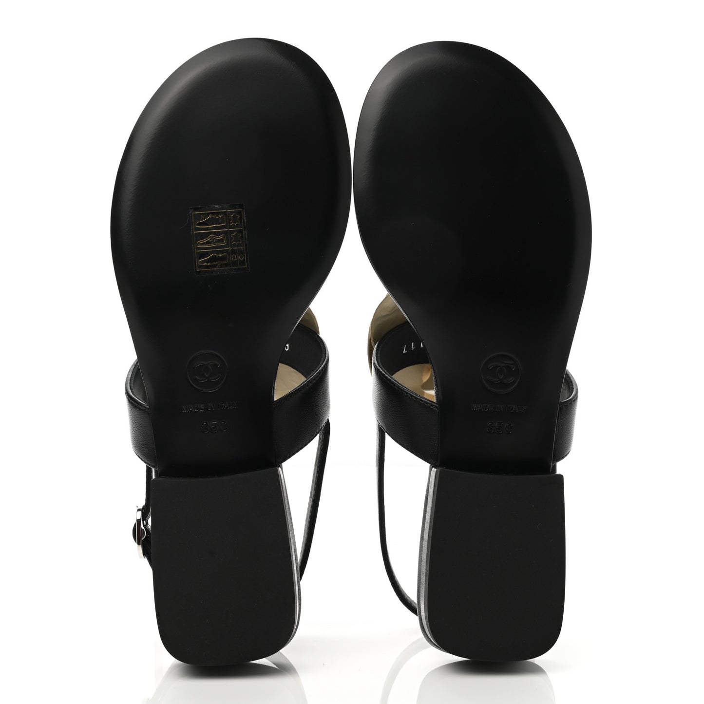 Lambskin Camellia Thong Sandals 35 Black White