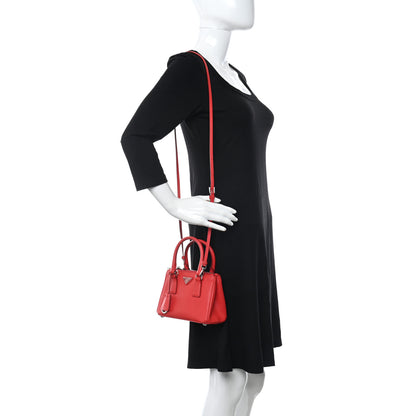 Prada Saffiano Mini Galleria Double Zip Crossbody Lacca 2 of 10
