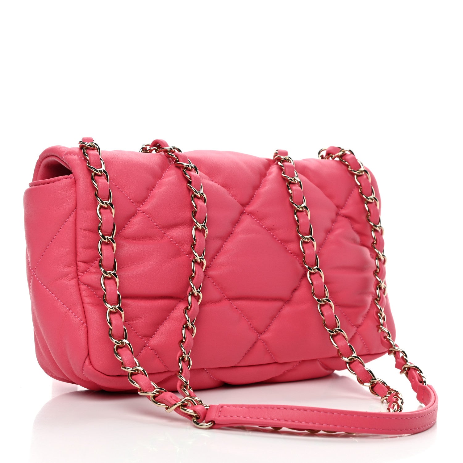 Chanel Calfskin Quilted Medium Bubbly Flap Pink 4 of 8