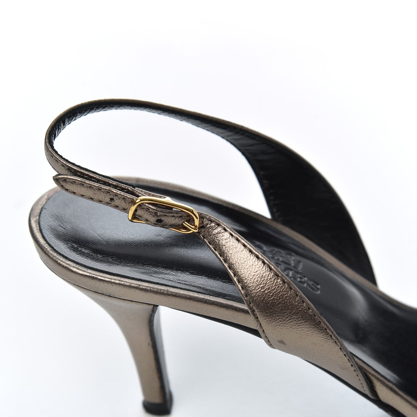 Metallic Nappa Night 70 Slingback Sandals 36.5 Canon De Fusil Argent