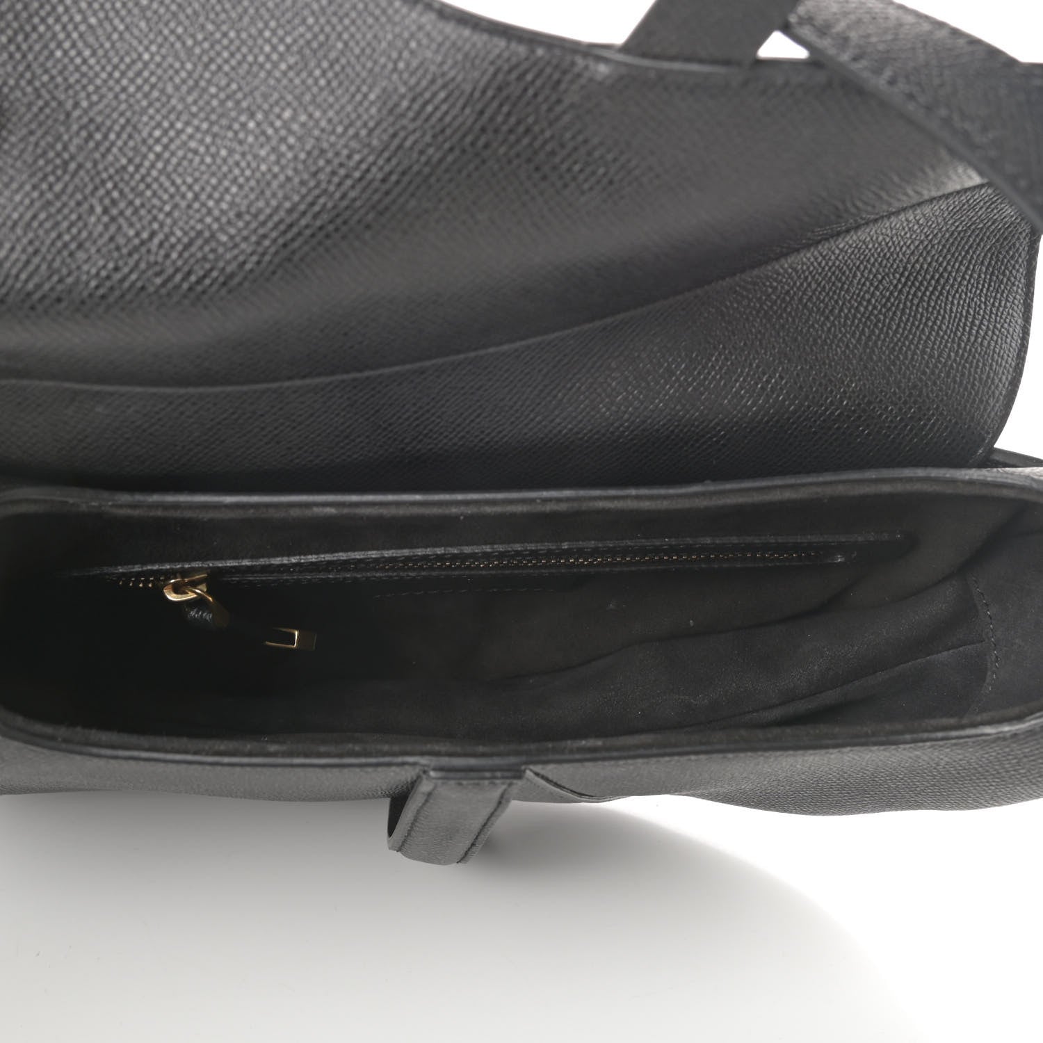 Christian Dior Grained Calfskin Saddle Bag Black 5 of 9