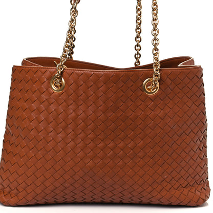 Bottega Veneta Nappa Intrecciato Medium Classic Chain Strap Tote Noce 9 of 11
