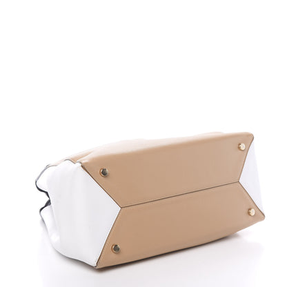 Lanvin Calfskin Tri-Color Trapeze Bag Beige Black White 3 of 10