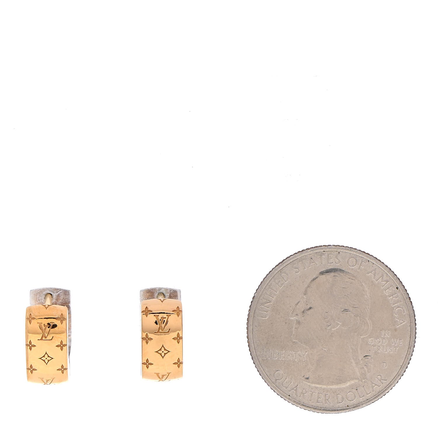Louis Vuitton Nanogram Earrings Gold 2 of 4