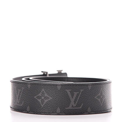 Louis Vuitton Monogram Eclipse Taigarama 40mm LV Initiales Reversible Belt 85 34 Black 3 of 8