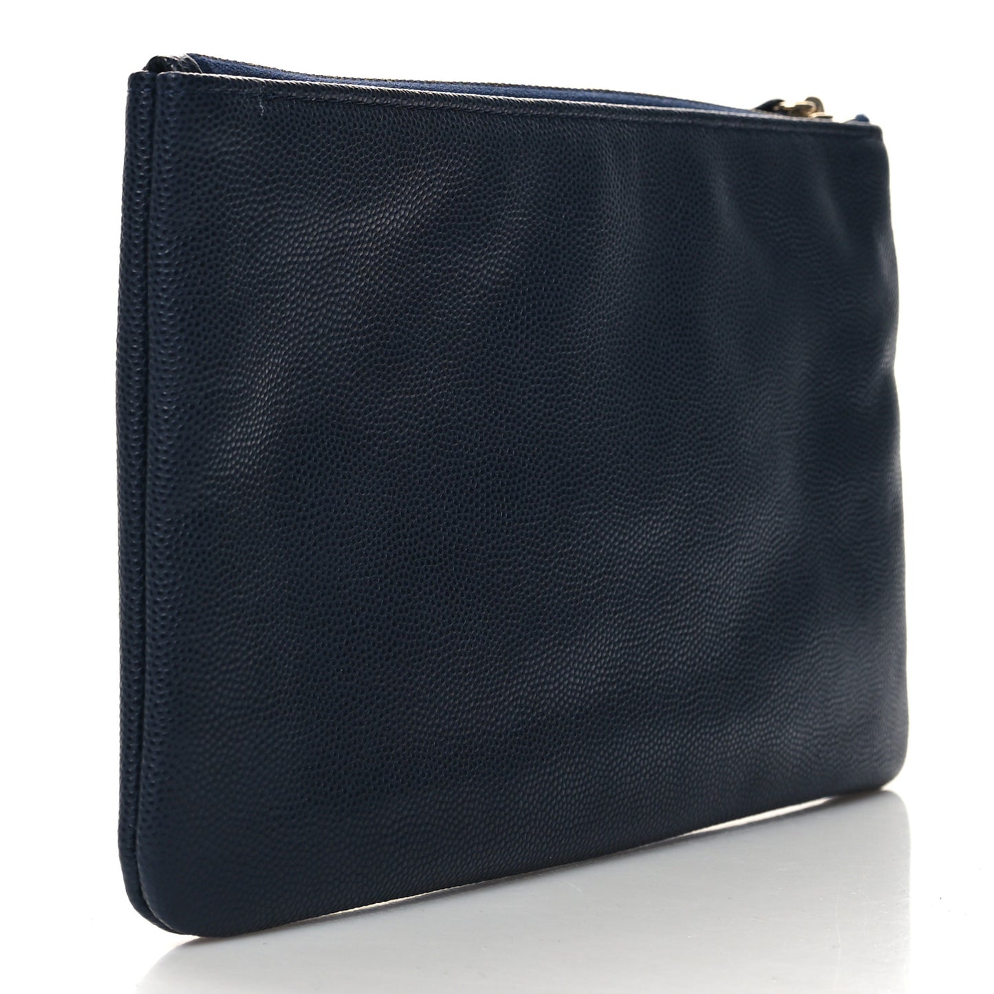 Caviar CC Wrist Pouch Navy Blue