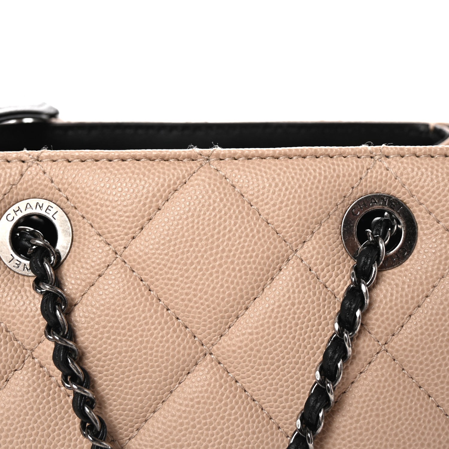 Chanel Caviar Quilted Small CC Bucket Bag Beige 8 of 10