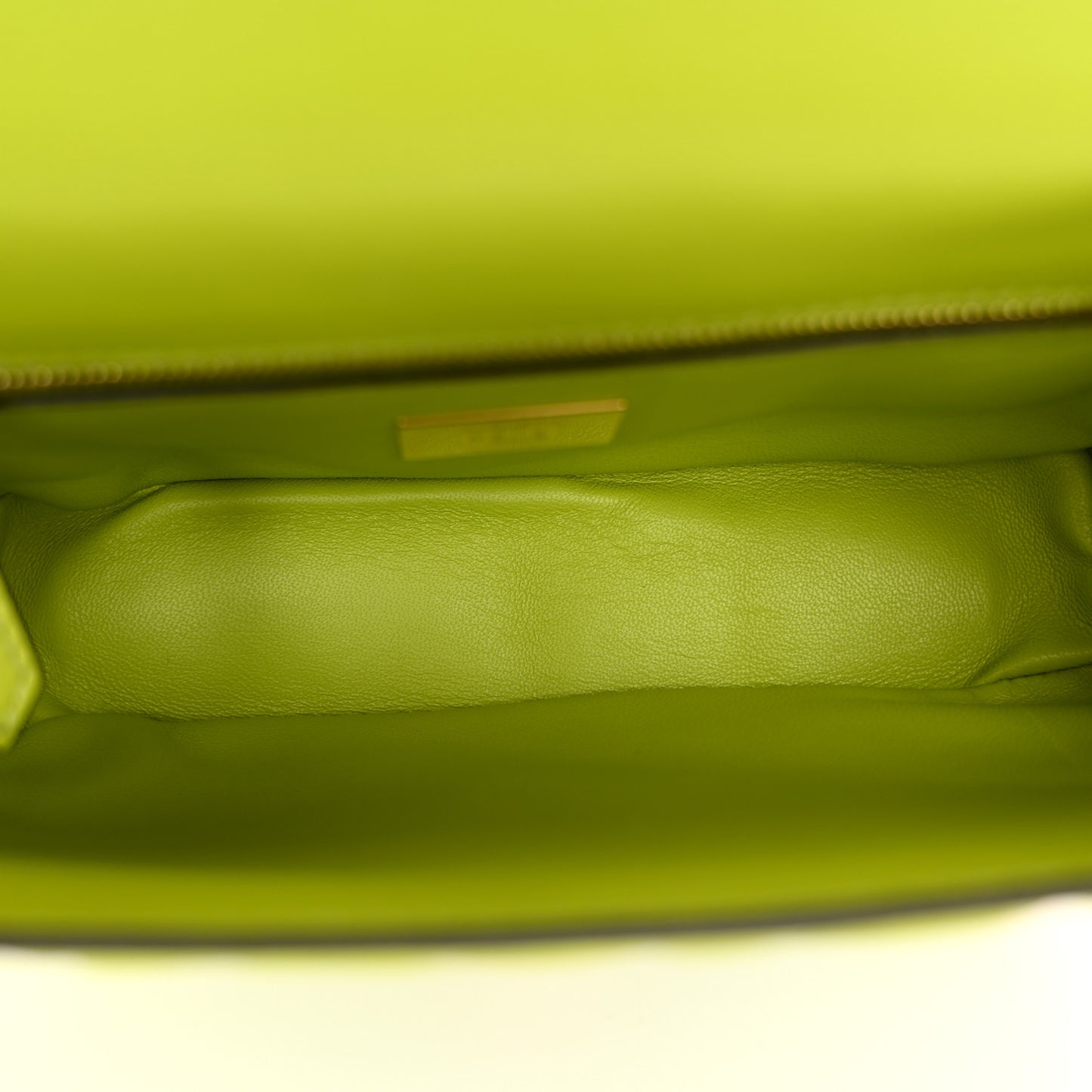 Nappa FF Embossed Small Midi Chain Baguette Wasabi