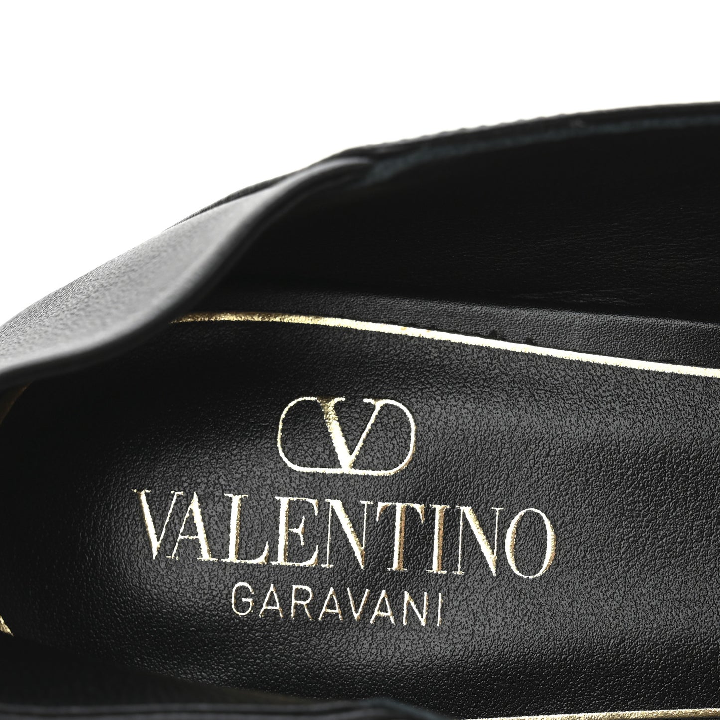 Calfskin VLogo Locker Mary Jane Ballerina Flats 39 Black