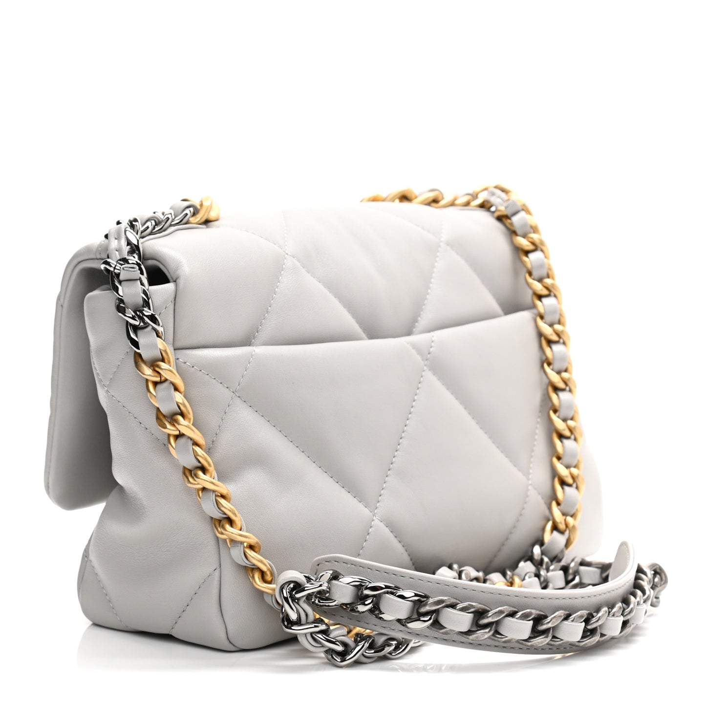 Lambskin Quilted Medium Chanel 19 Flap Grey