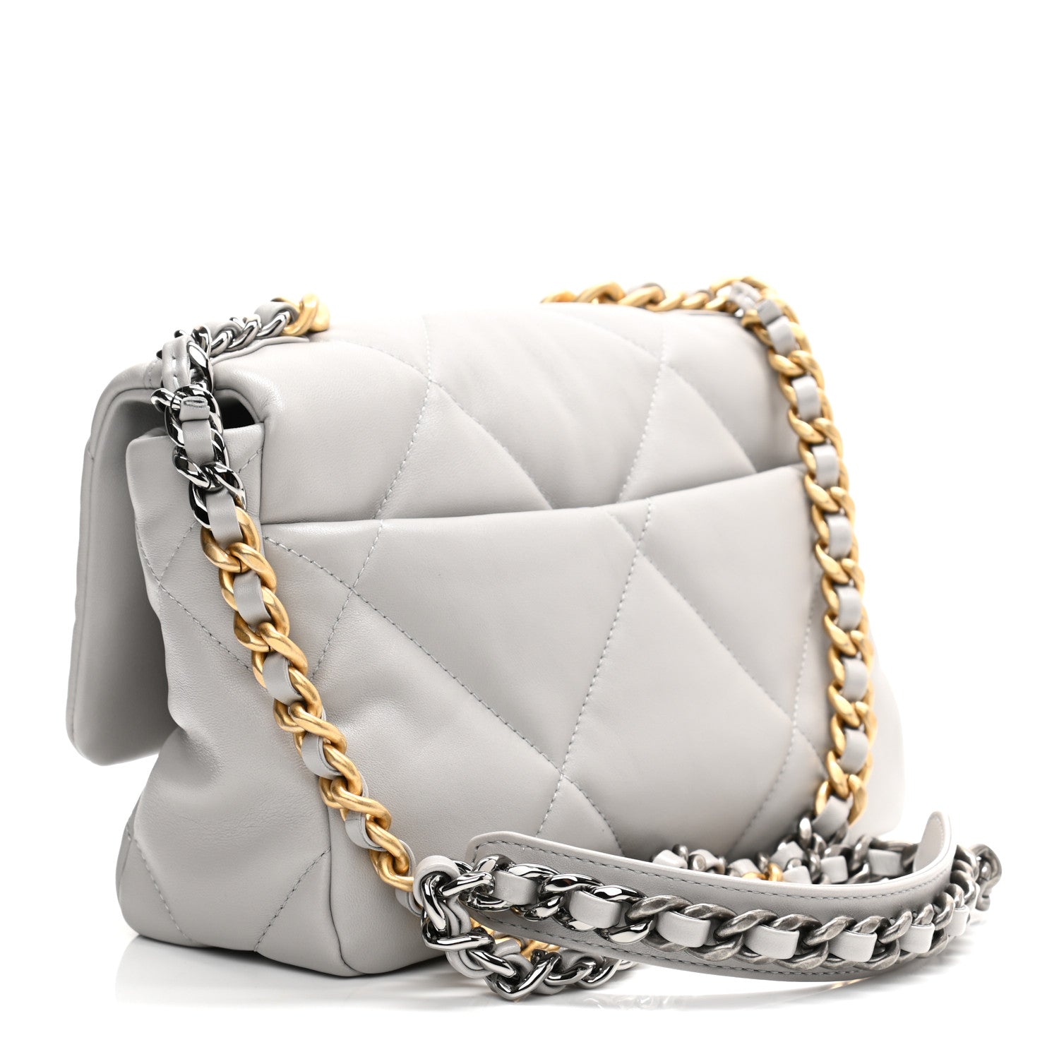 Chanel Lambskin Quilted Medium Chanel 19 Flap Grey 3 of 10
