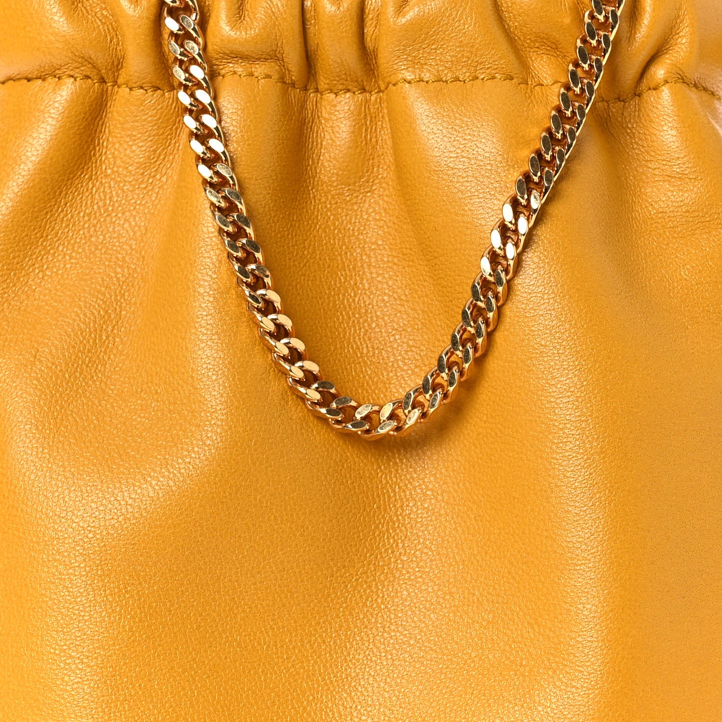Lambskin Paris Drawstring Pouch Saffran