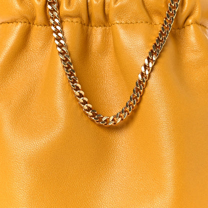 Saint Laurent Lambskin Paris Drawstring Pouch Saffran 8 of 12