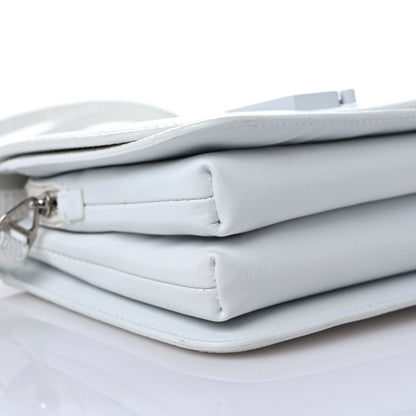Balenciaga Patent Calfskin Lizard Embossed Tonal B Small B Crossbody Bag White 4 of 11