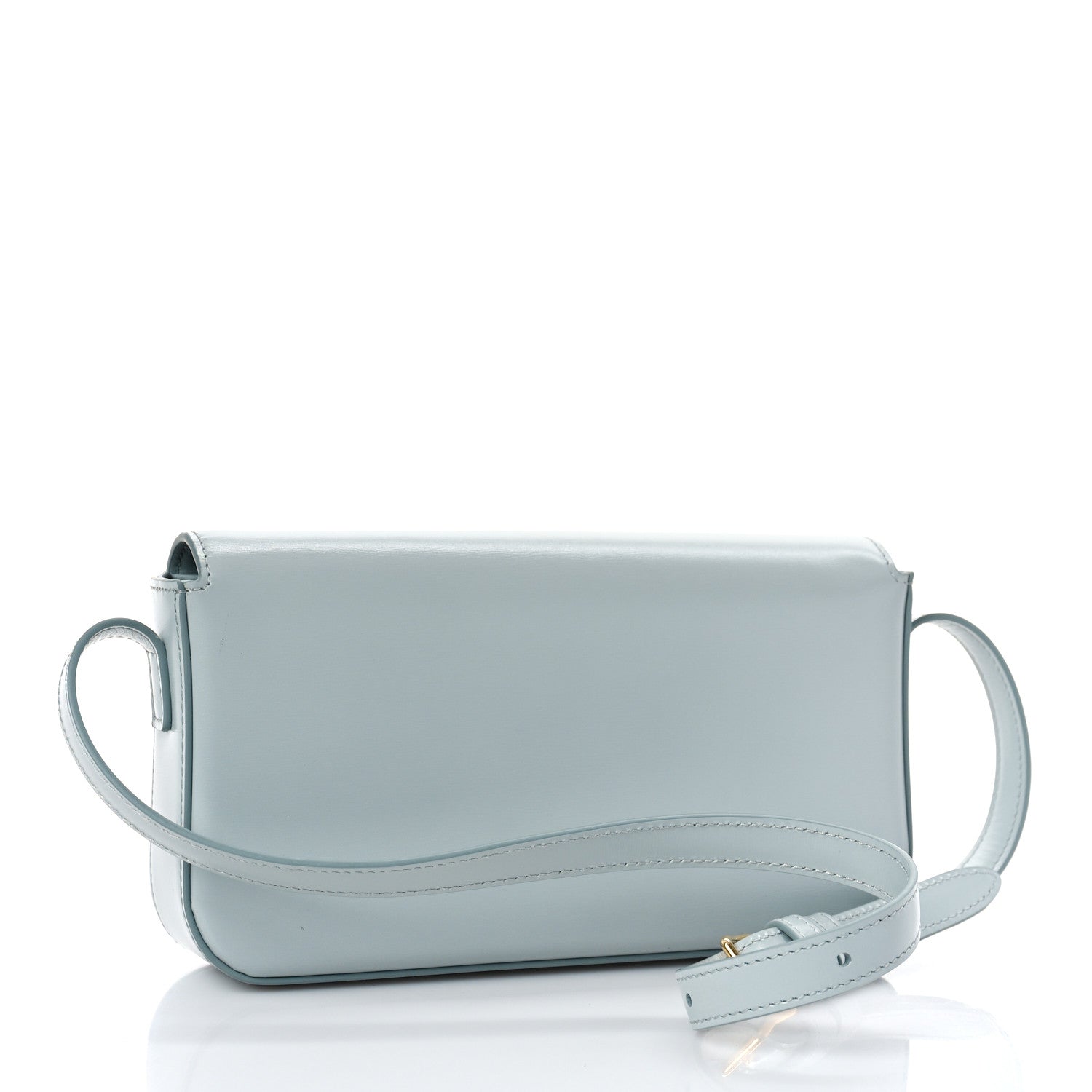Celine Shiny Calfskin Triomphe Shoulder Bag Soft Blue 3 of 10