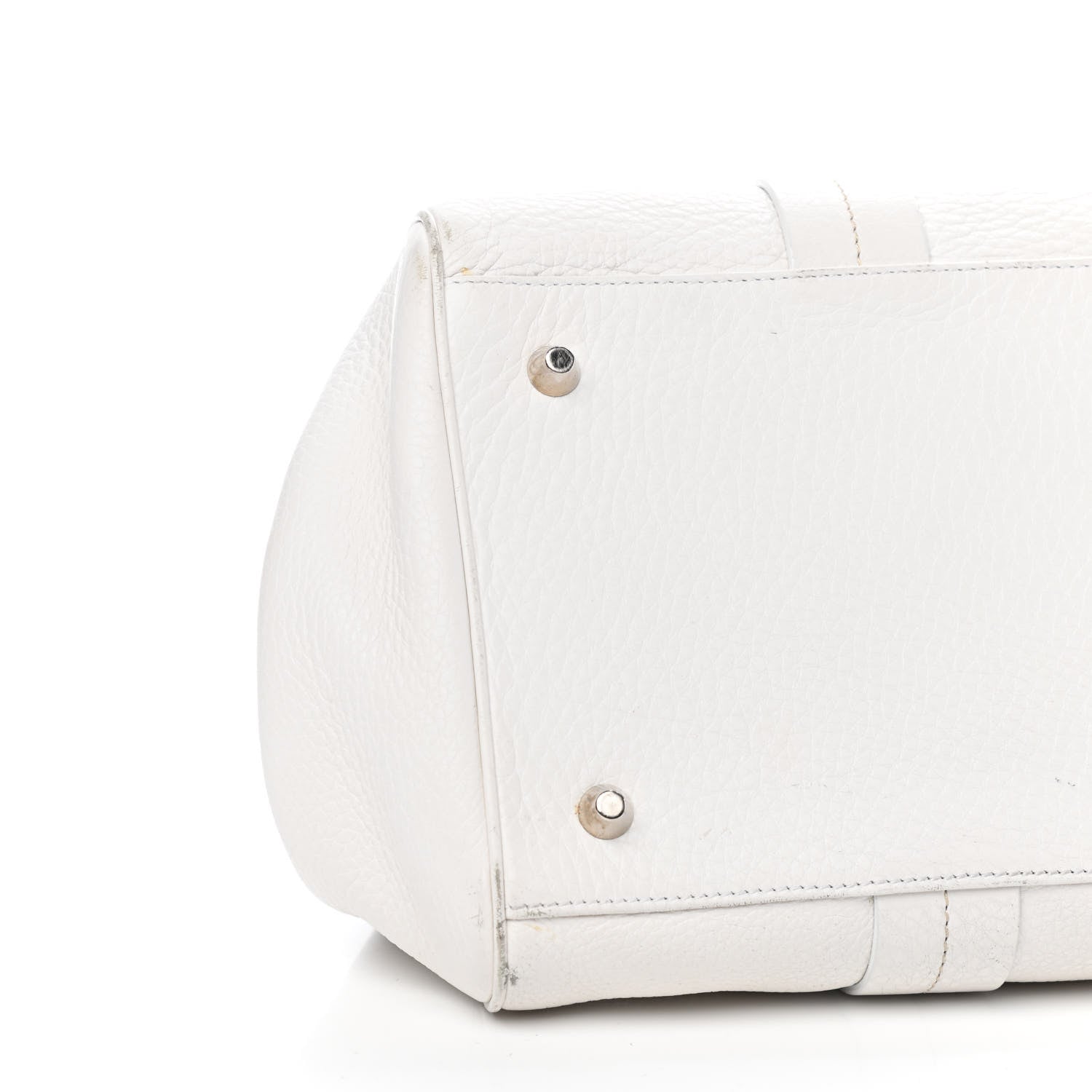 Christian Dior Calfskin Buckle Frame Satchel White 7 of 8