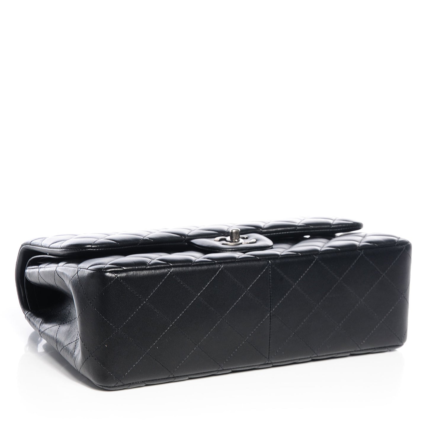 Lambskin Jumbo Double Flap Black