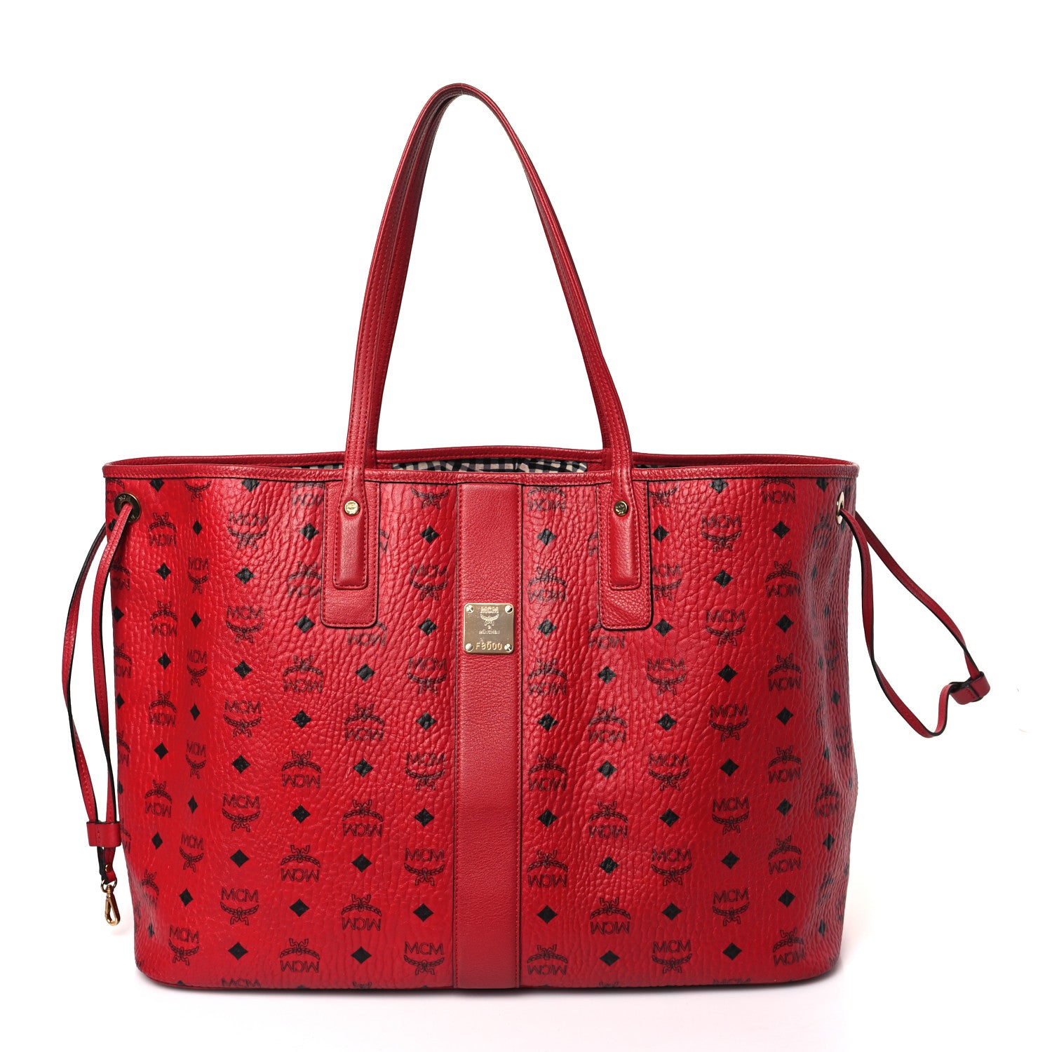 MCM Visetos Large Liz Reversible Shopper Tote Ruby Red 3 of 15
