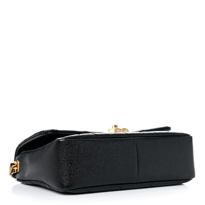 Chanel Shiny Caviar Quilted Small Chain Melody Flap Black 4 of 10