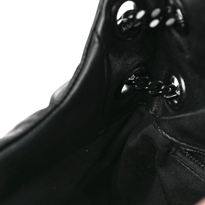 Saint Laurent Lambskin Quilted Monogram Monochrome Small Loulou Puffer Chain Satchel Black 14 of 15