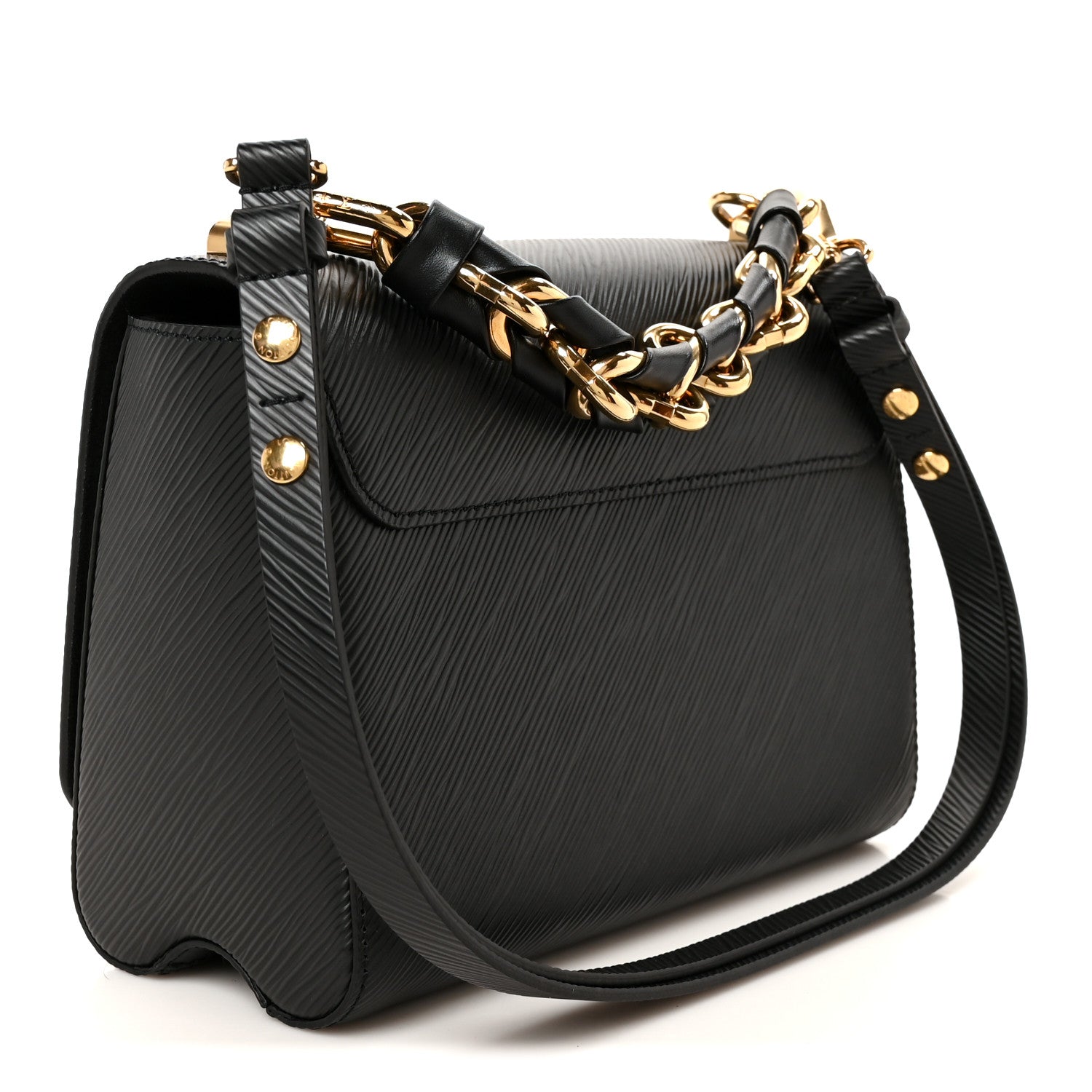 Louis Vuitton Epi Twist Braided Strap Shoulder Bag MM Black 4 of 11