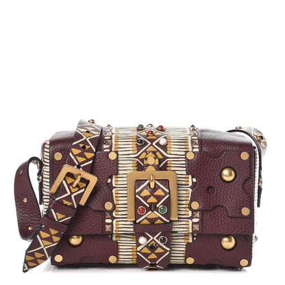 Valentino Garavani Calfskin Tribal Rockstud Shoulder Bag Rubin 1 of 10